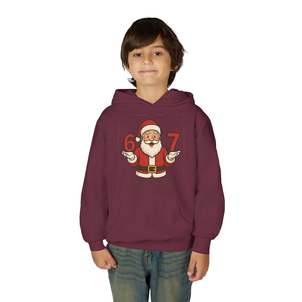 Youth Christmas Hoodie with Santa Graphic, Cozy Holiday Apparel, Perfect Gift for Kids, Winter Wear, Fun Seasonal Sweatshirt