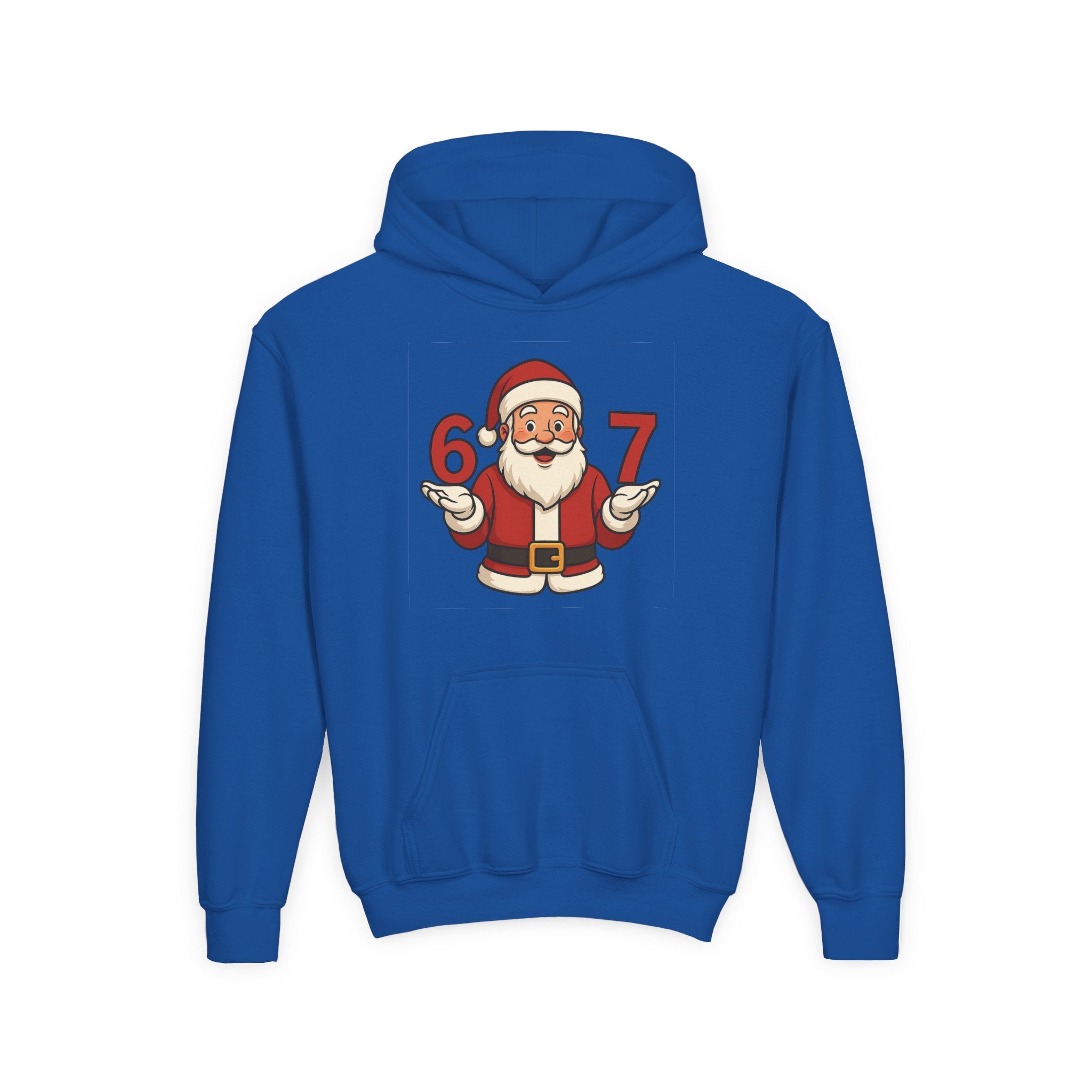 Youth Christmas Hoodie with Santa Graphic, Cozy Holiday Apparel, Perfect Gift for Kids, Winter Wear, Fun Seasonal Sweatshirt