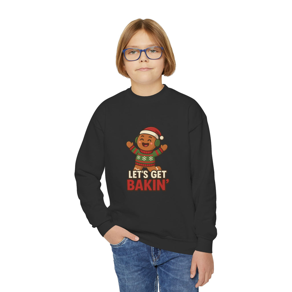 Youth Christmas Crewneck Sweatshirt, Cozy Holiday Gift, Kid's Sweater, Santa Design, Festive Sweater for Winter Celebrations