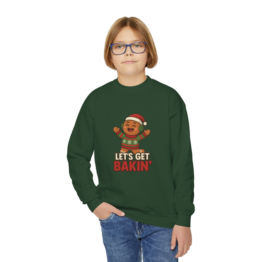 Youth Christmas Crewneck Sweatshirt, Cozy Holiday Gift, Kid's Sweater, Santa Design, Festive Sweater for Winter Celebrations