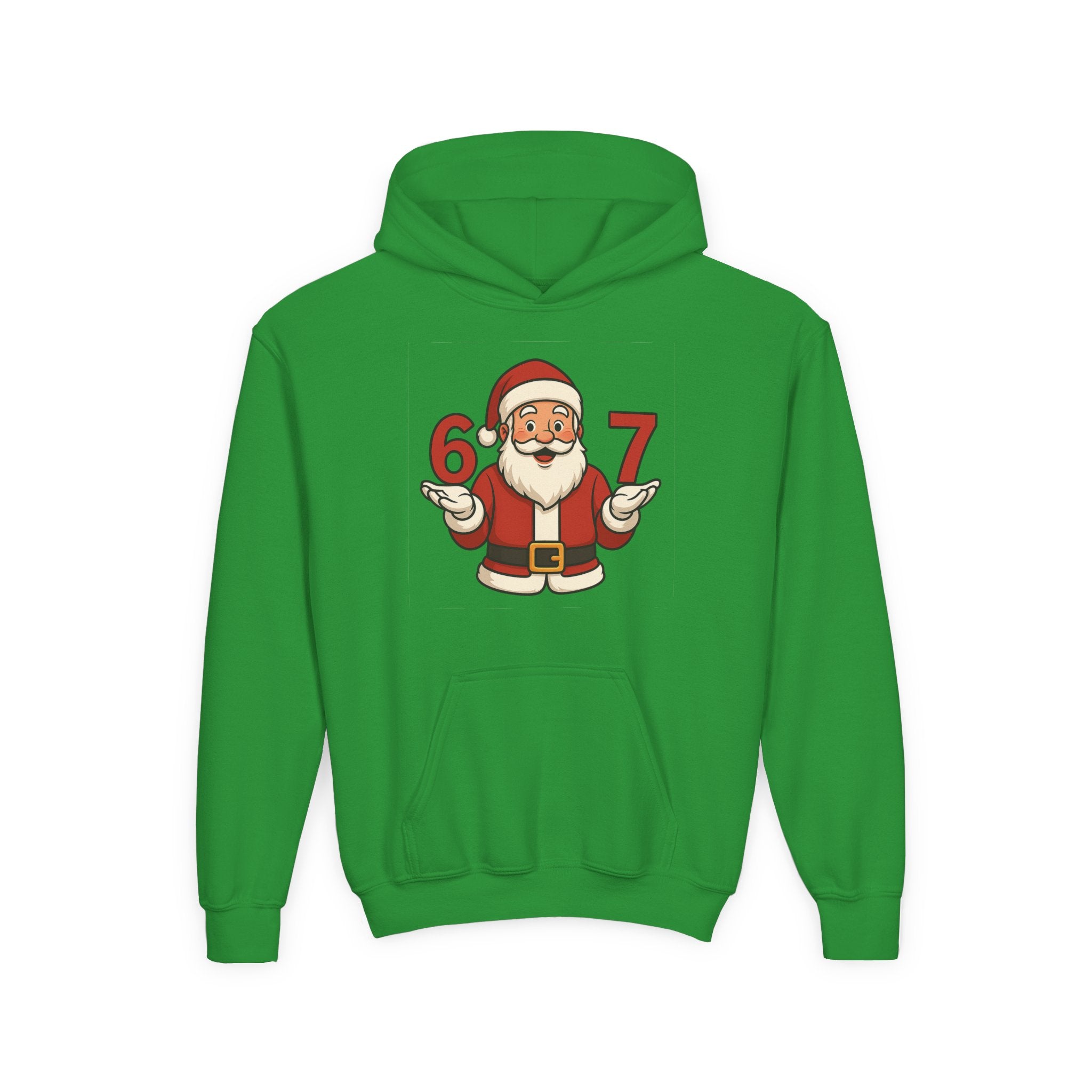 Youth Christmas Hoodie with Santa Graphic, Cozy Holiday Apparel, Perfect Gift for Kids, Winter Wear, Fun Seasonal Sweatshirt
