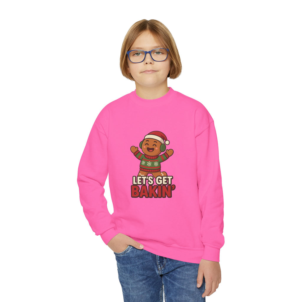 Youth Christmas Crewneck Sweatshirt, Cozy Holiday Gift, Kid's Sweater, Santa Design, Festive Sweater for Winter Celebrations