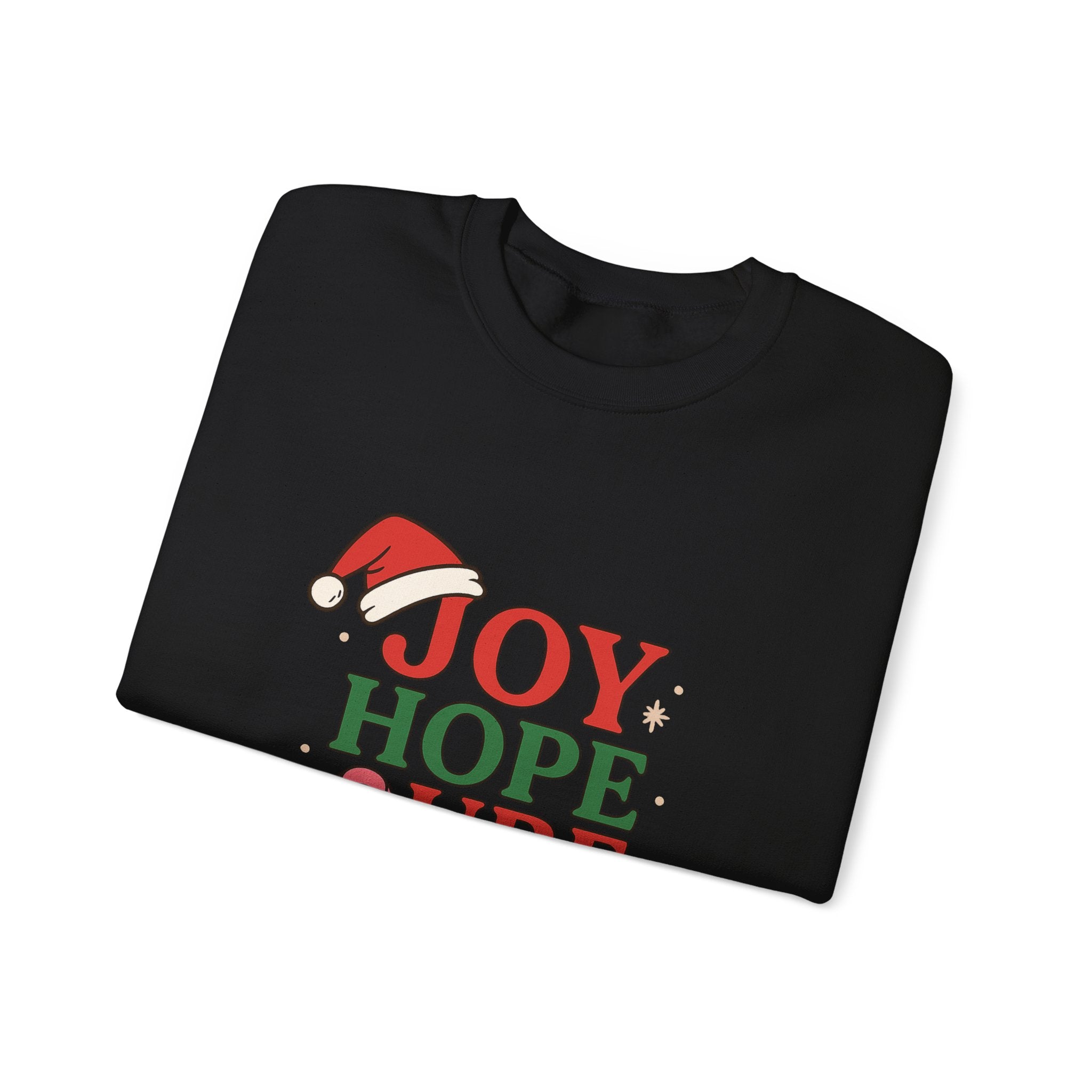 Joy, Hope, Cure Holiday Sweatshirt – Unisex Crewneck for Christmas, Cancer Awareness, Cozy Gift, Festive Apparel