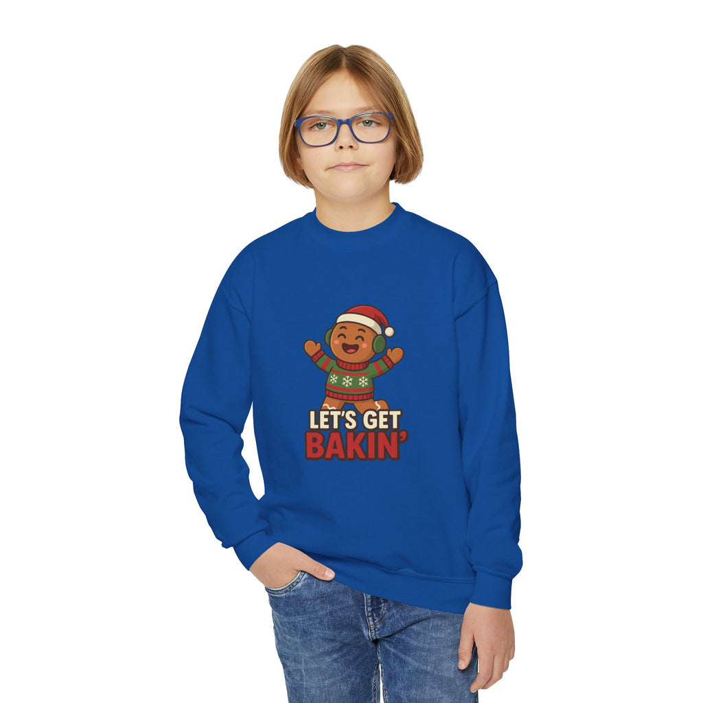 Youth Christmas Crewneck Sweatshirt, Cozy Holiday Gift, Kid's Sweater, Santa Design, Festive Sweater for Winter Celebrations