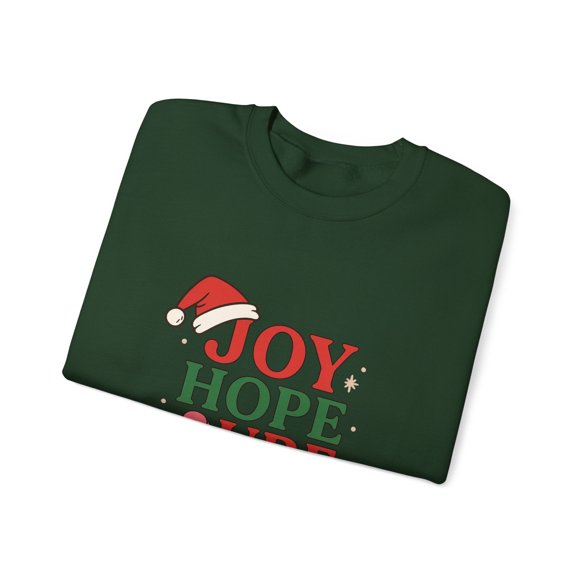 Joy, Hope, Cure Holiday Sweatshirt – Unisex Crewneck for Christmas, Cancer Awareness, Cozy Gift, Festive Apparel