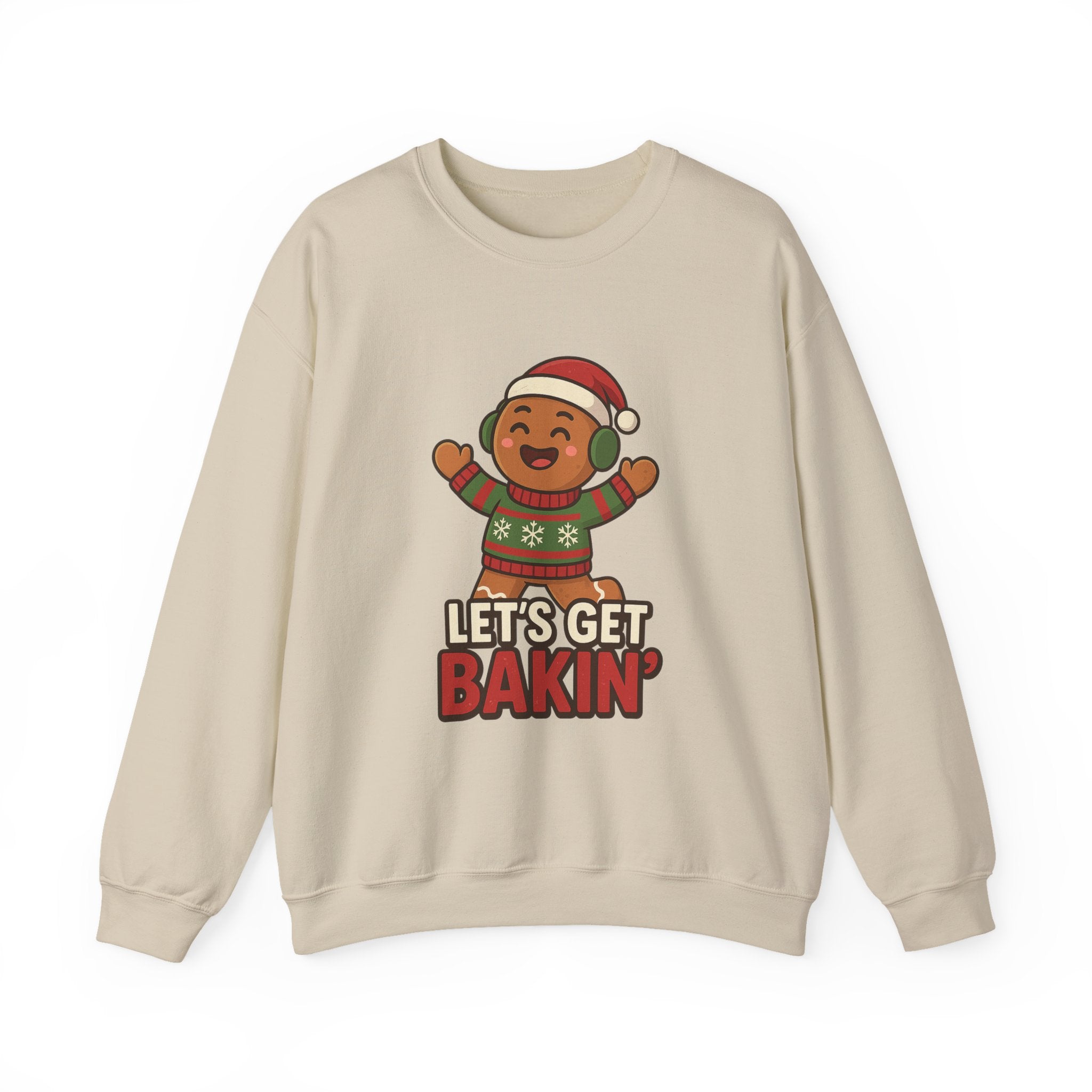 Festive Unisex Crewneck Sweatshirt - Let's Get Bakin' Holiday Style, Cozy Christmas Gift, Family Gathering Apparel, Baking Enthusiast, [...]