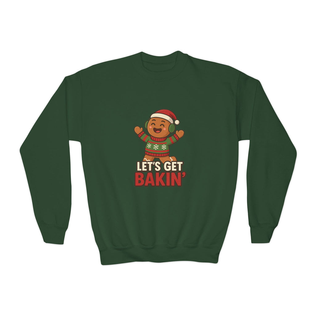 Youth Christmas Crewneck Sweatshirt, Cozy Holiday Gift, Kid's Sweater, Santa Design, Festive Sweater for Winter Celebrations