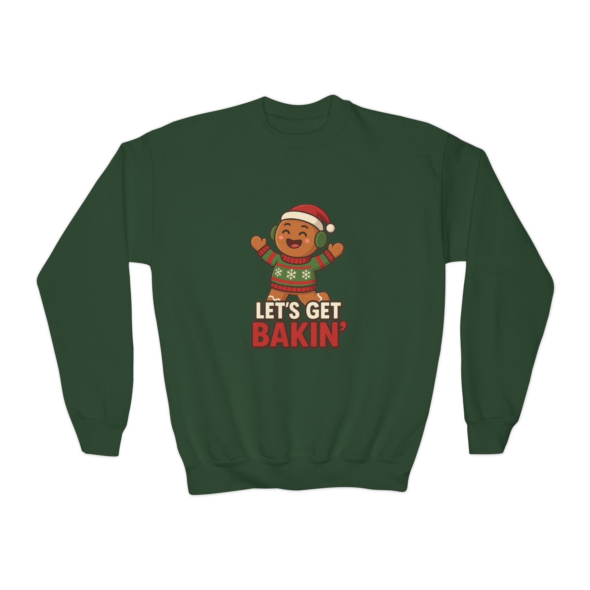 Youth Christmas Crewneck Sweatshirt, Cozy Holiday Gift, Kid's Sweater, Santa Design, Festive Sweater for Winter Celebrations