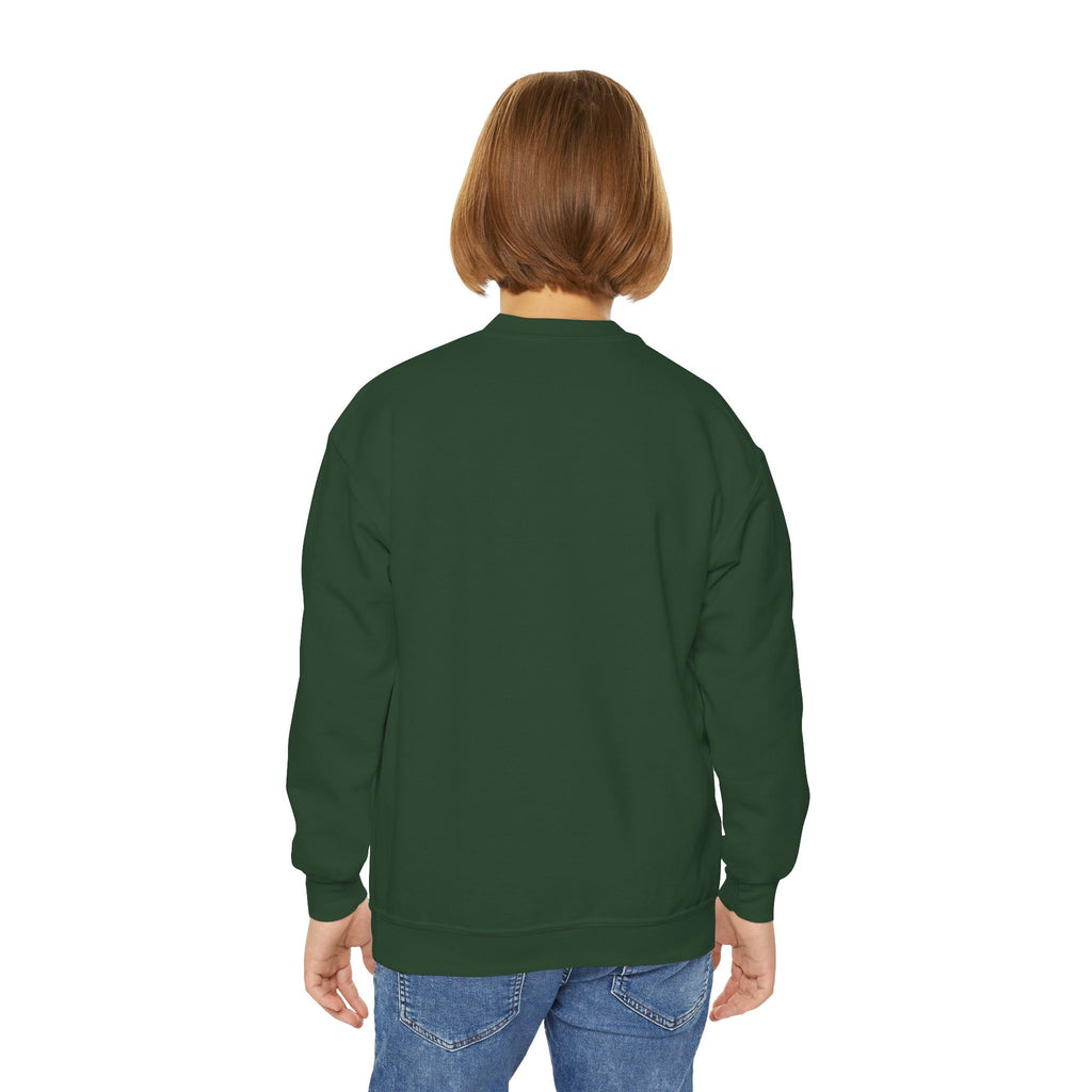 Youth Christmas Crewneck Sweatshirt, Cozy Holiday Gift, Kid's Sweater, Santa Design, Festive Sweater for Winter Celebrations