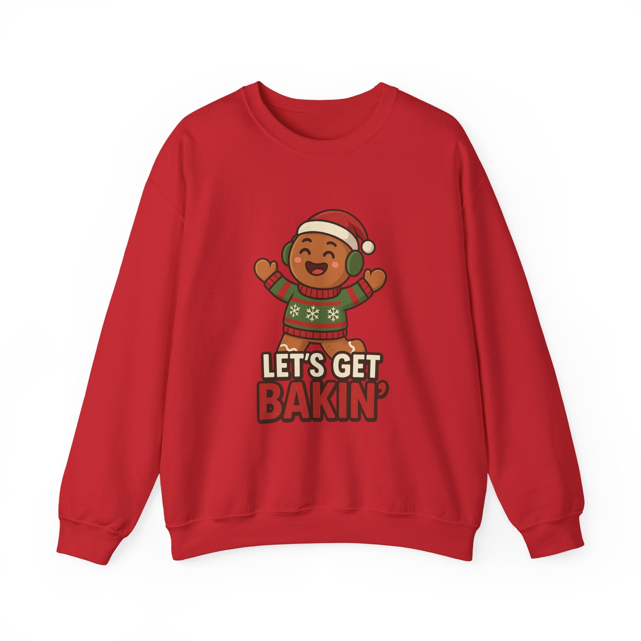 Festive Unisex Crewneck Sweatshirt - Let's Get Bakin' Holiday Style, Cozy Christmas Gift, Family Gathering Apparel, Baking Enthusiast, [...]