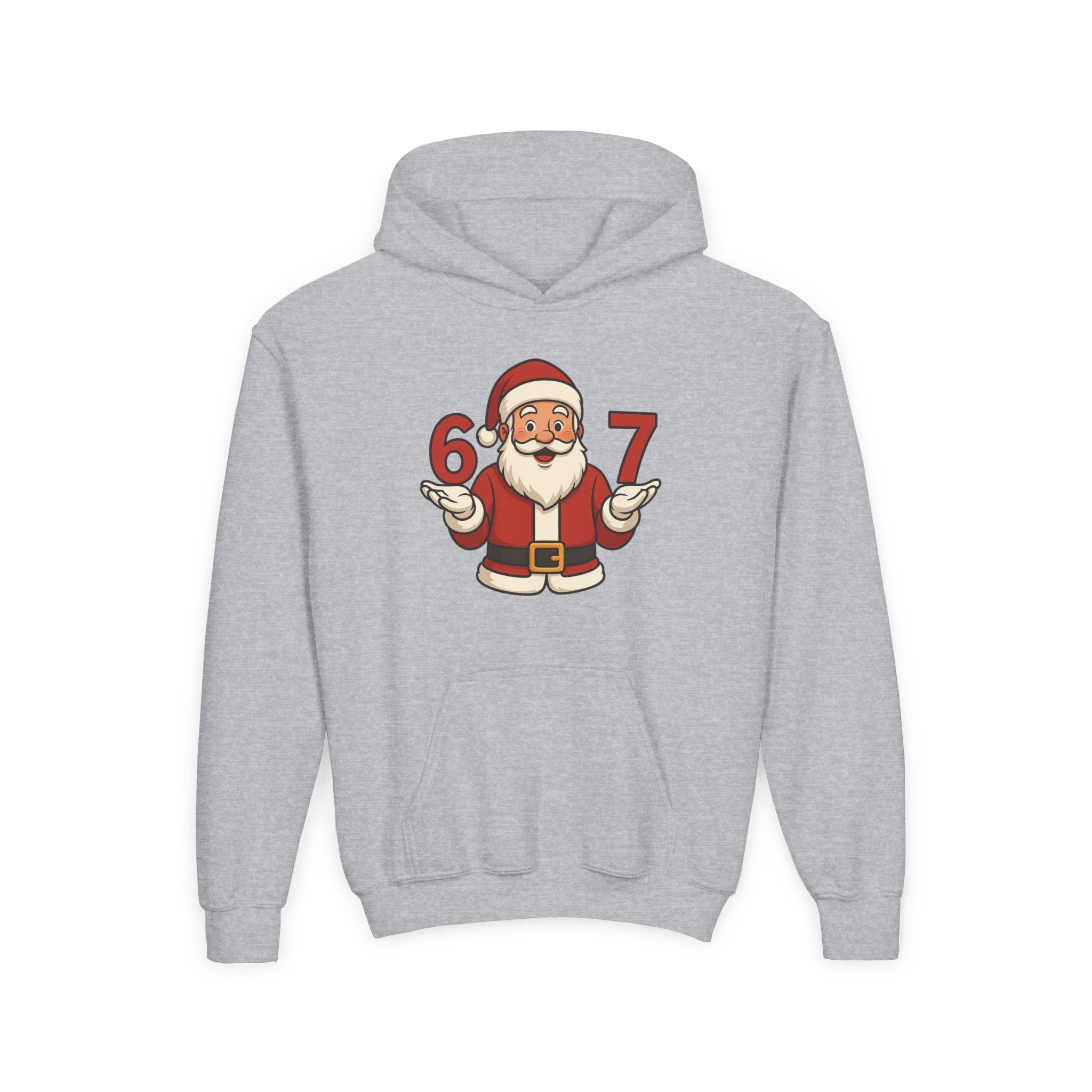 Youth Christmas Hoodie with Santa Graphic, Cozy Holiday Apparel, Perfect Gift for Kids, Winter Wear, Fun Seasonal Sweatshirt