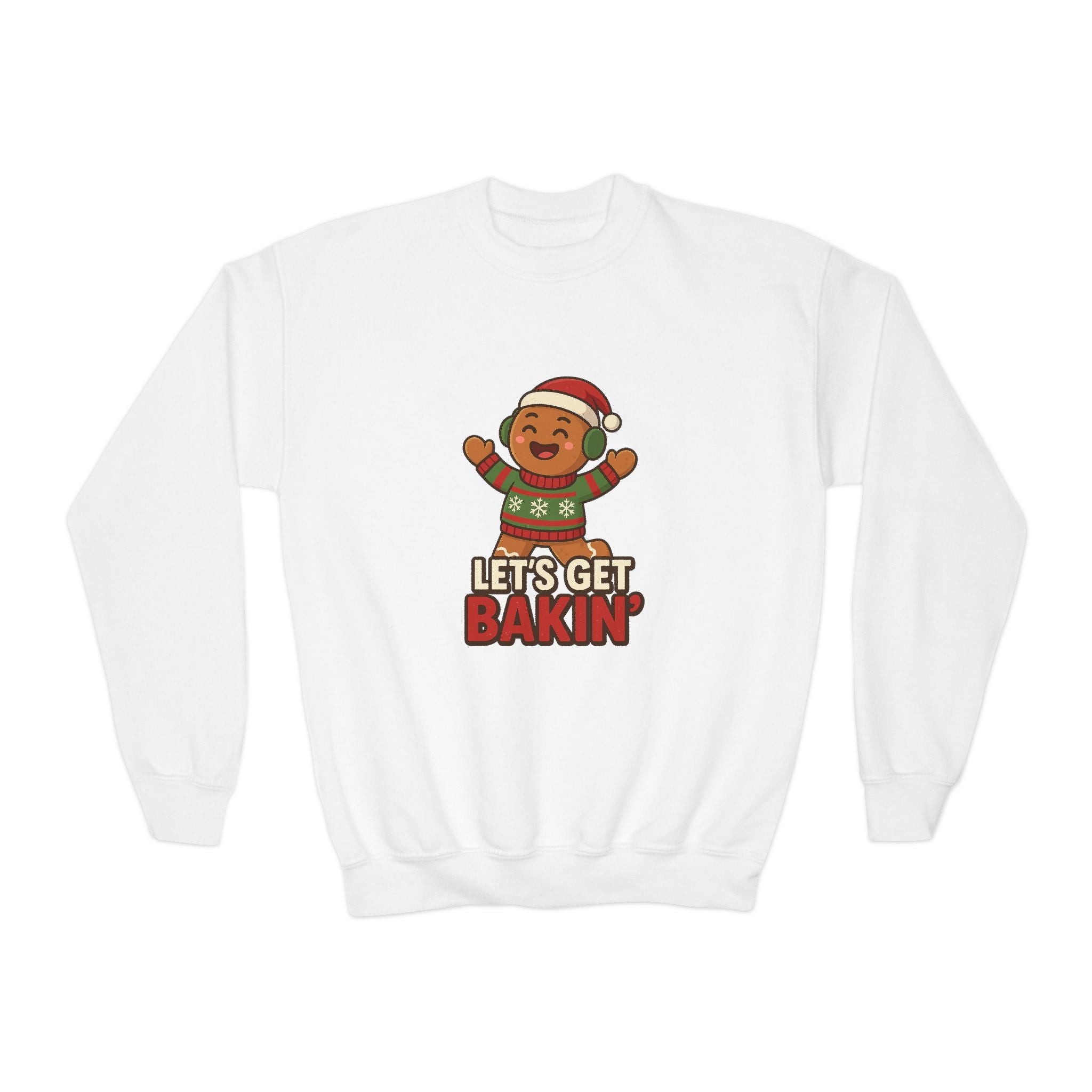 Youth Christmas Crewneck Sweatshirt, Cozy Holiday Gift, Kid's Sweater, Santa Design, Festive Sweater for Winter Celebrations