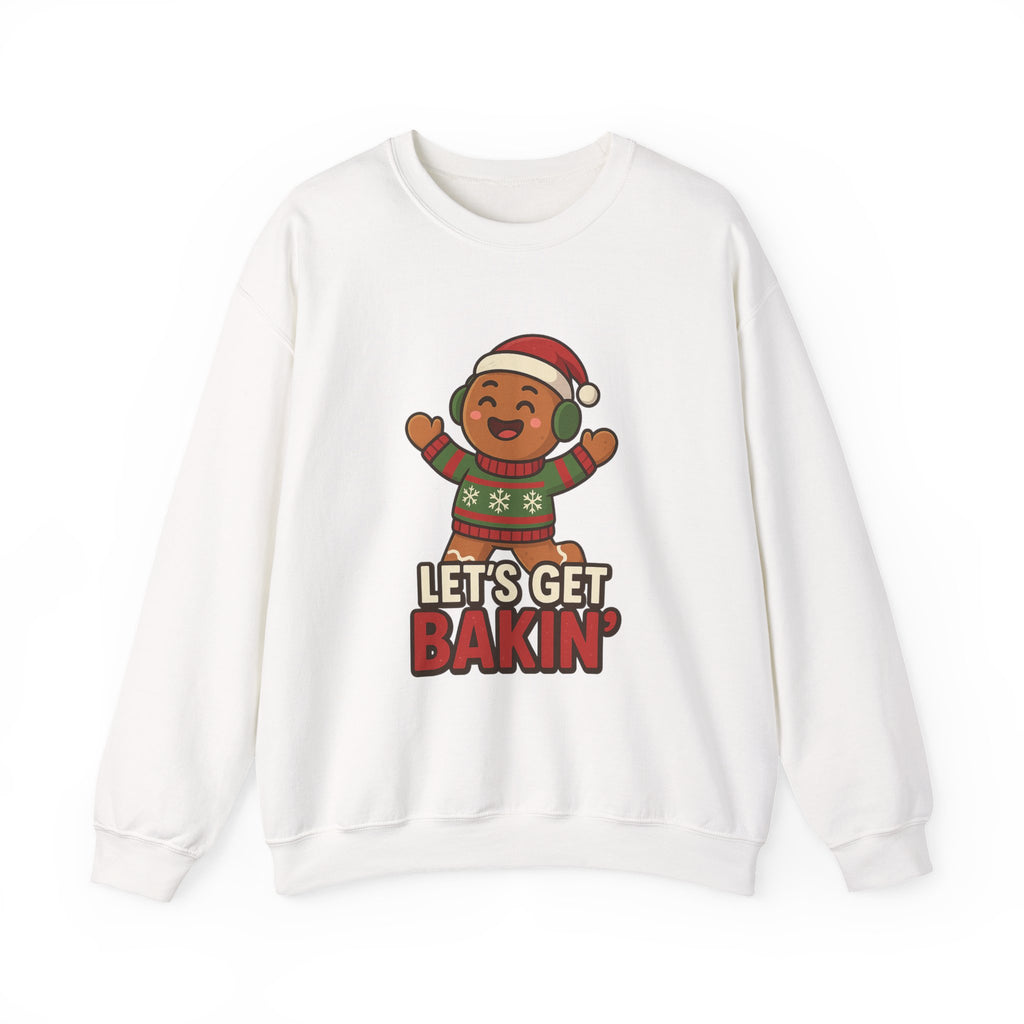 Festive Unisex Crewneck Sweatshirt - Let's Get Bakin' Holiday Style, Cozy Christmas Gift, Family Gathering Apparel, Baking Enthusiast, [...]
