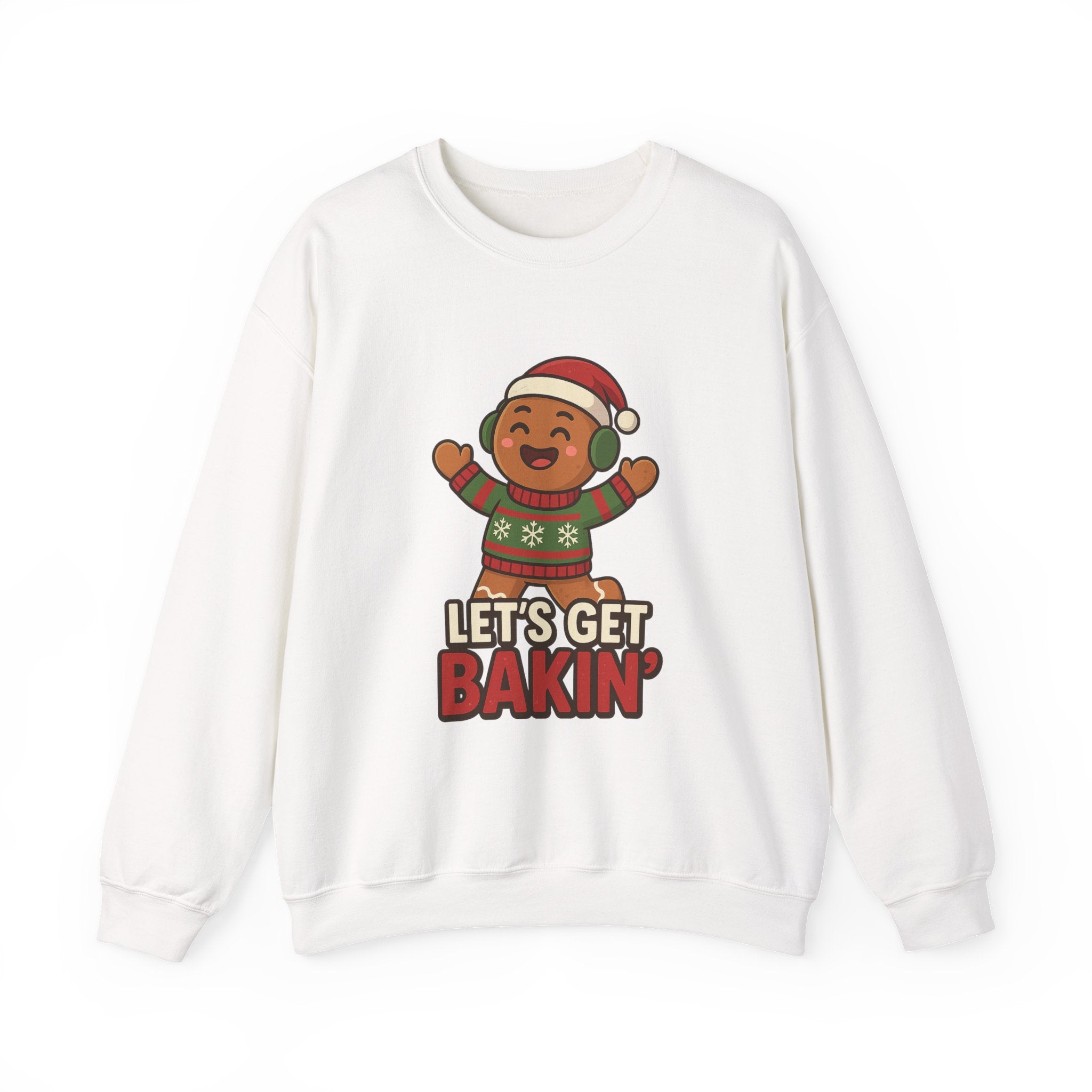 Festive Unisex Crewneck Sweatshirt - Let's Get Bakin' Holiday Style, Cozy Christmas Gift, Family Gathering Apparel, Baking Enthusiast, [...]
