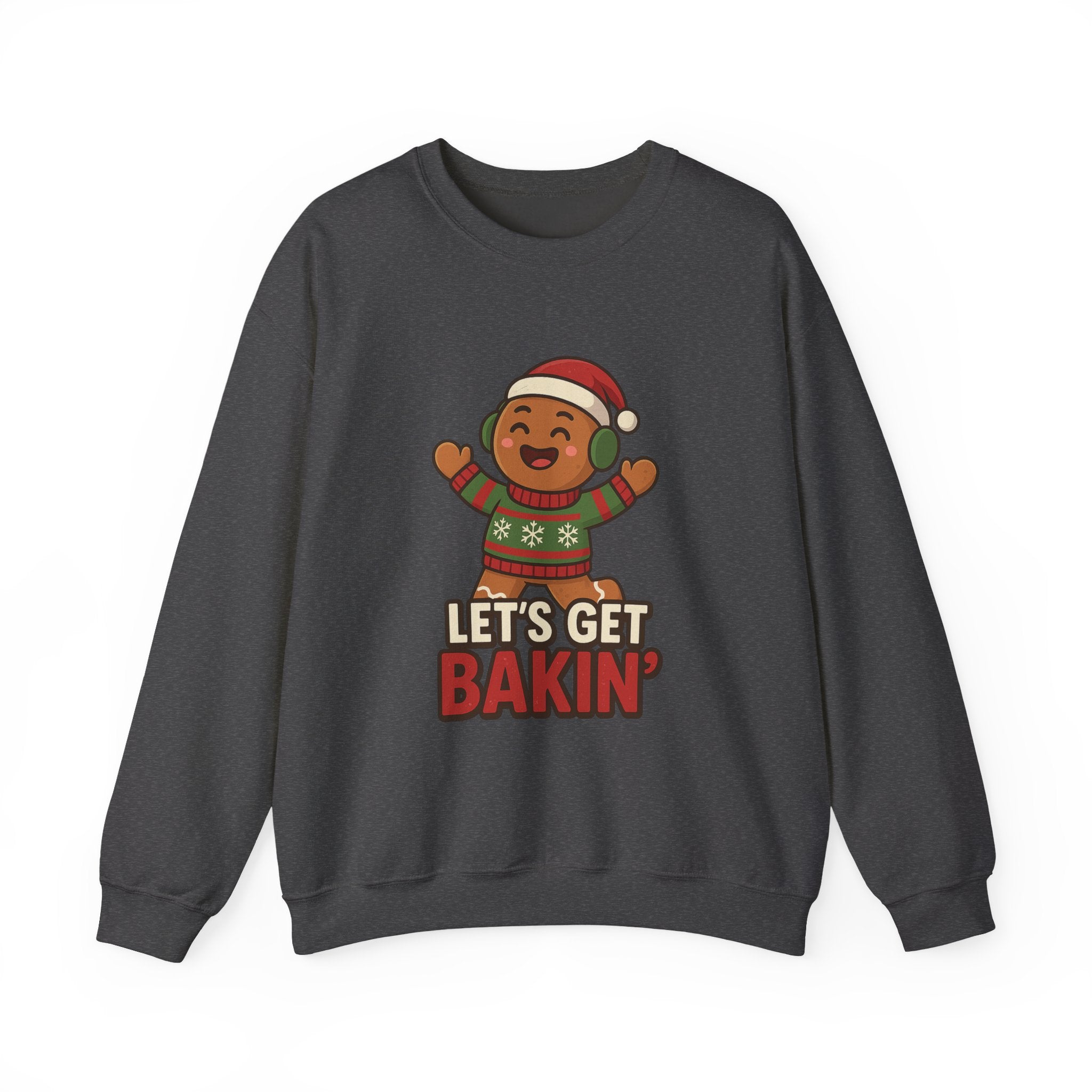 Festive Unisex Crewneck Sweatshirt - Let's Get Bakin' Holiday Style, Cozy Christmas Gift, Family Gathering Apparel, Baking Enthusiast, [...]