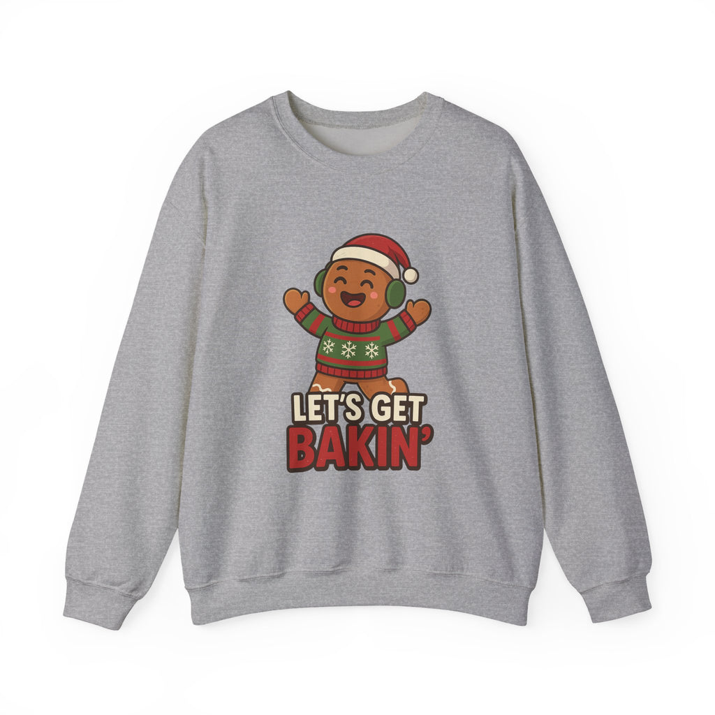 Festive Unisex Crewneck Sweatshirt - Let's Get Bakin' Holiday Style, Cozy Christmas Gift, Family Gathering Apparel, Baking Enthusiast, [...]