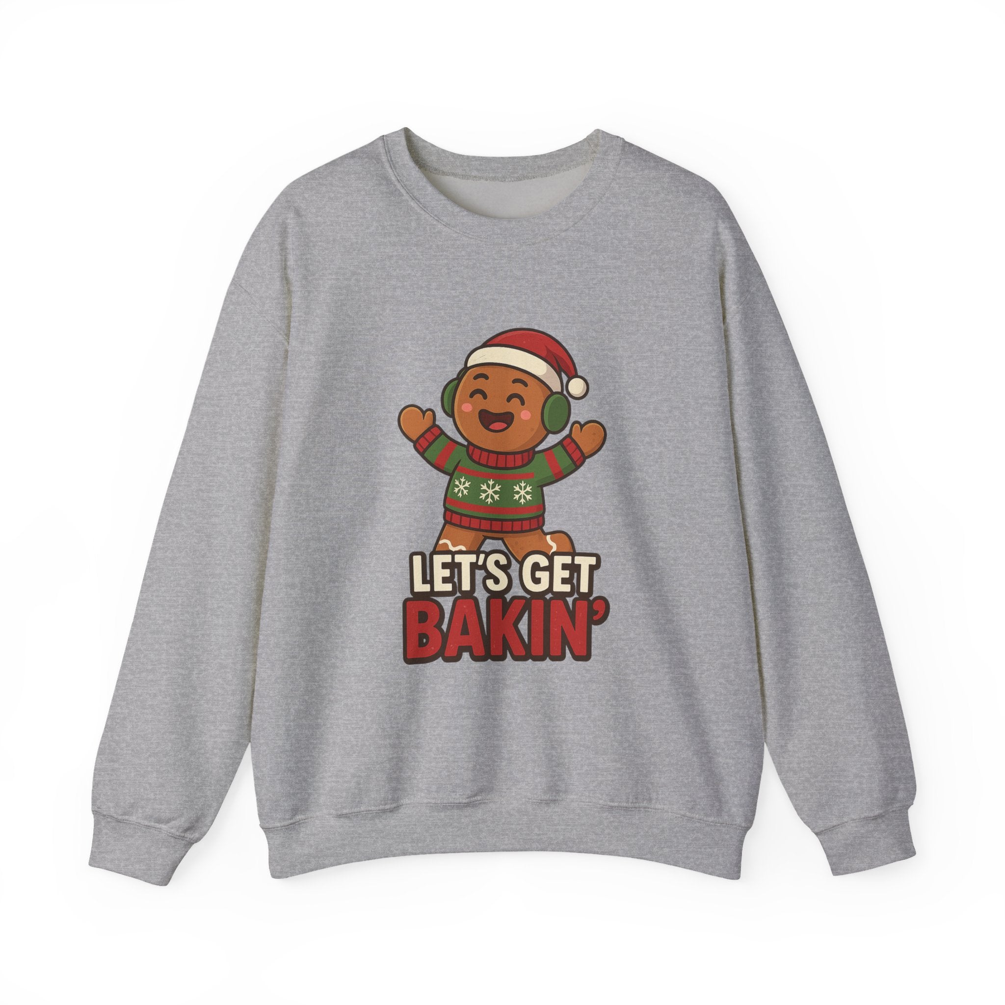 Festive Unisex Crewneck Sweatshirt - Let's Get Bakin' Holiday Style, Cozy Christmas Gift, Family Gathering Apparel, Baking Enthusiast, [...]