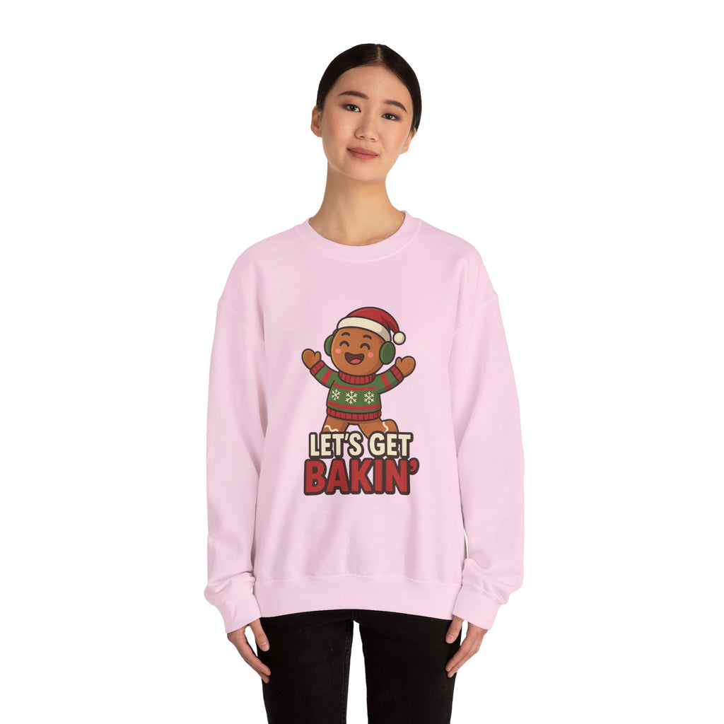 Festive Unisex Crewneck Sweatshirt - Let's Get Bakin' Holiday Style, Cozy Christmas Gift, Family Gathering Apparel, Baking Enthusiast, [...]