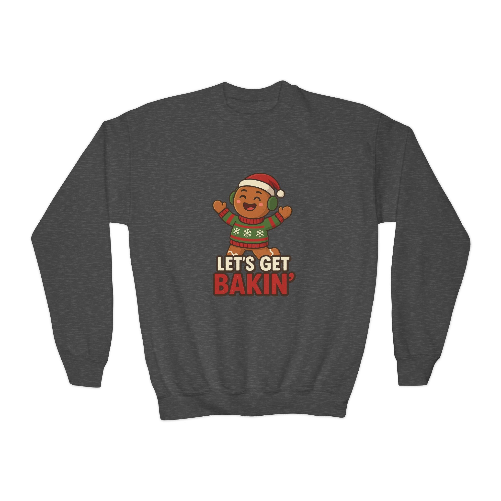 Youth Christmas Crewneck Sweatshirt, Cozy Holiday Gift, Kid's Sweater, Santa Design, Festive Sweater for Winter Celebrations