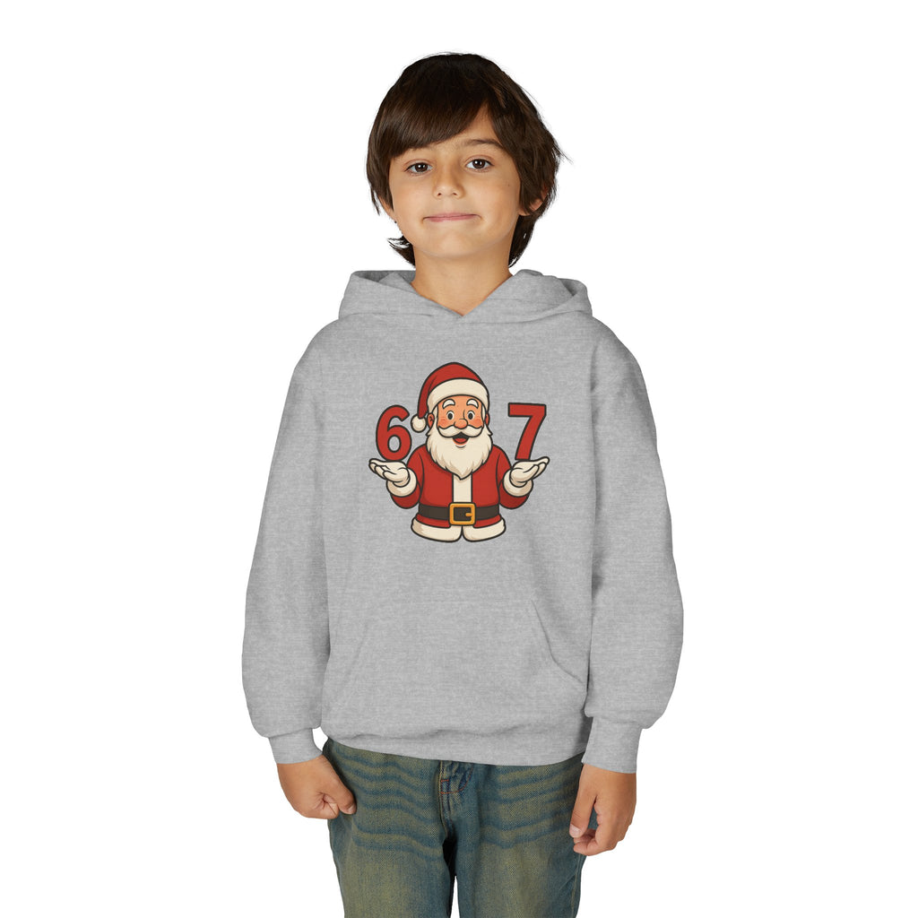 Youth Christmas Hoodie with Santa Graphic, Cozy Holiday Apparel, Perfect Gift for Kids, Winter Wear, Fun Seasonal Sweatshirt