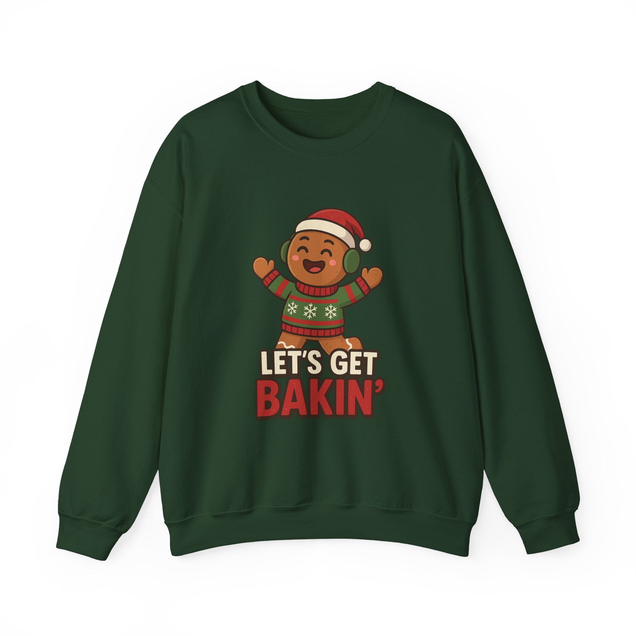 Festive Unisex Crewneck Sweatshirt - Let's Get Bakin' Holiday Style, Cozy Christmas Gift, Family Gathering Apparel, Baking Enthusiast, [...]