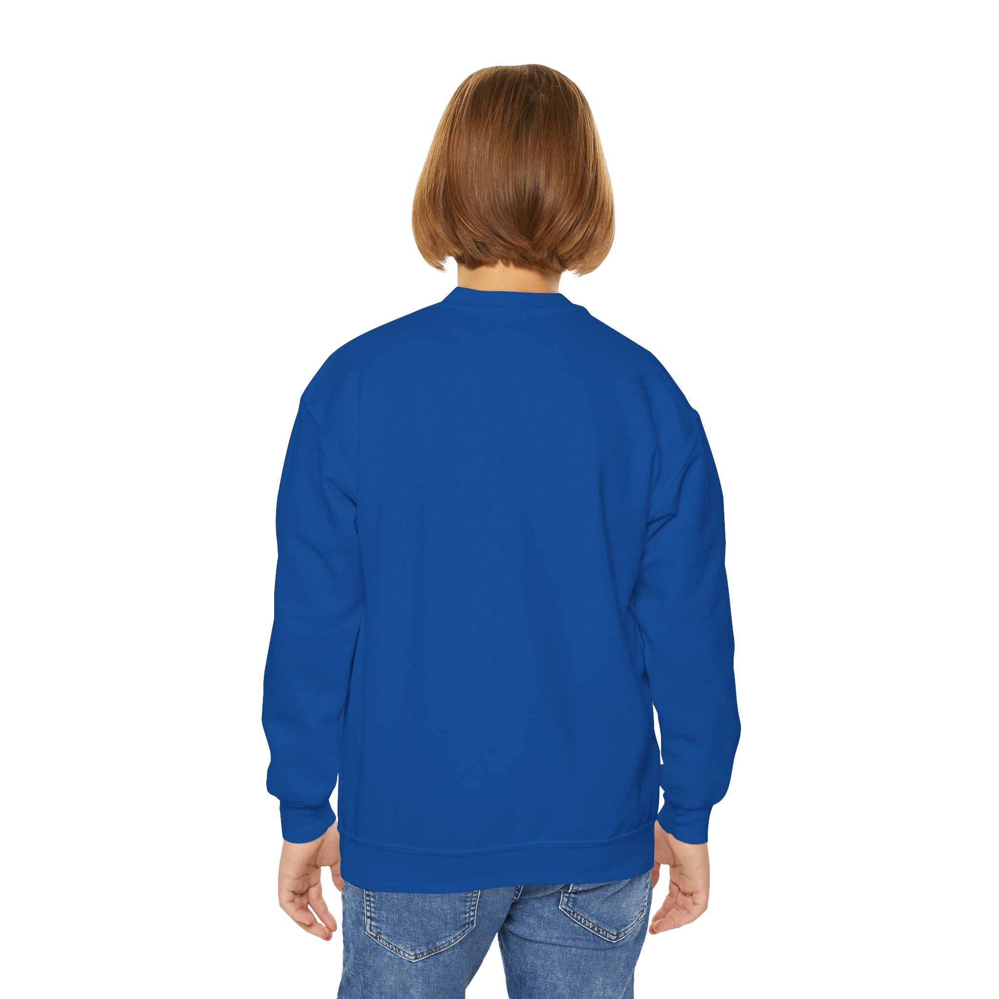 Festive Youth Sweatshirt with Santa and Reindeer Design, Holiday Gift, Cozy Sweater, Christmas Apparel, Cute Kids Clothing