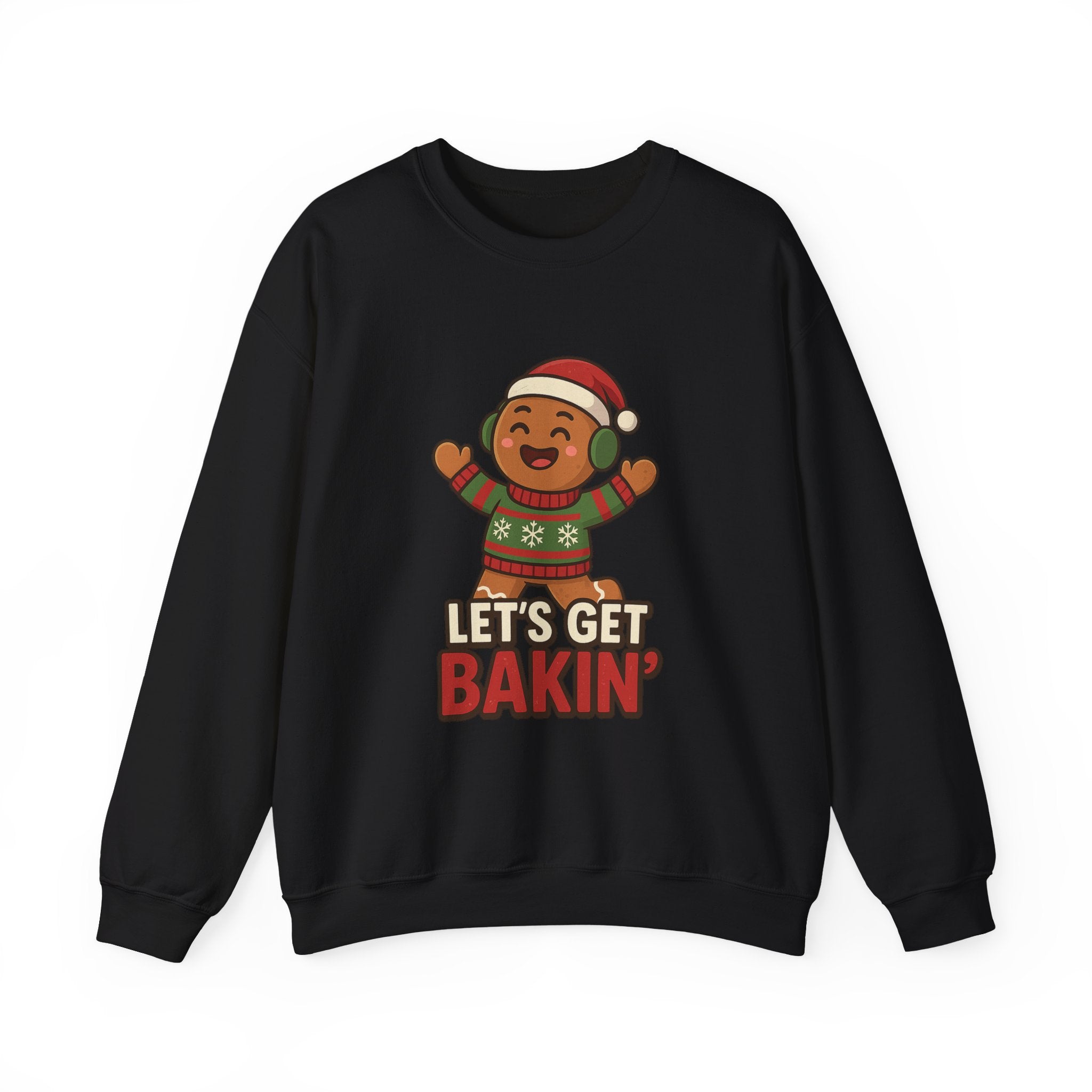 Festive Unisex Crewneck Sweatshirt - Let's Get Bakin' Holiday Style, Cozy Christmas Gift, Family Gathering Apparel, Baking Enthusiast, [...]