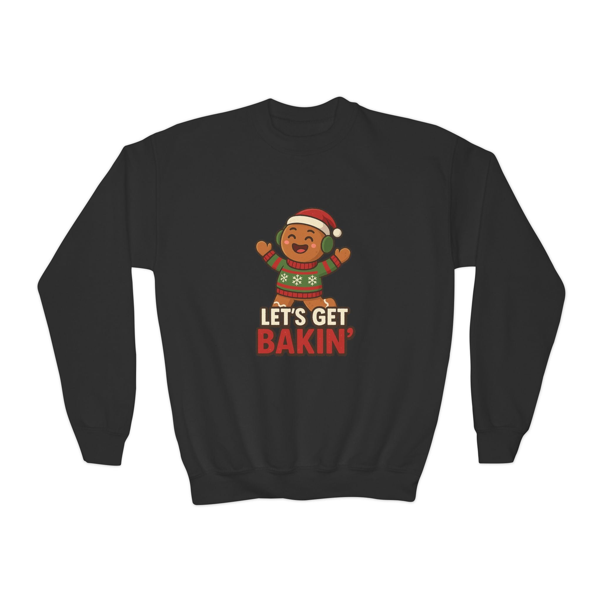 Youth Christmas Crewneck Sweatshirt, Cozy Holiday Gift, Kid's Sweater, Santa Design, Festive Sweater for Winter Celebrations