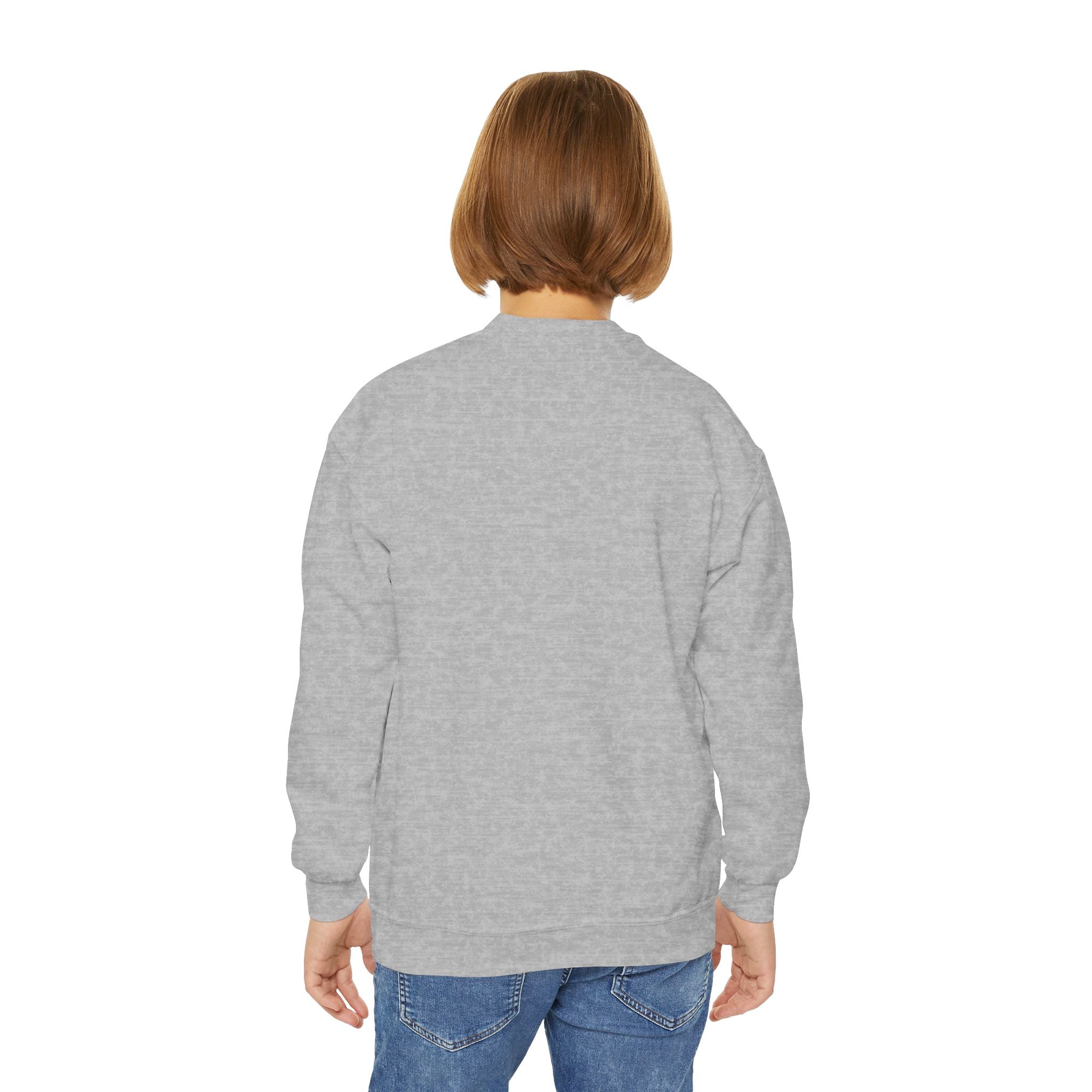 Youth Christmas Crewneck Sweatshirt, Cozy Holiday Gift, Kid's Sweater, Santa Design, Festive Sweater for Winter Celebrations