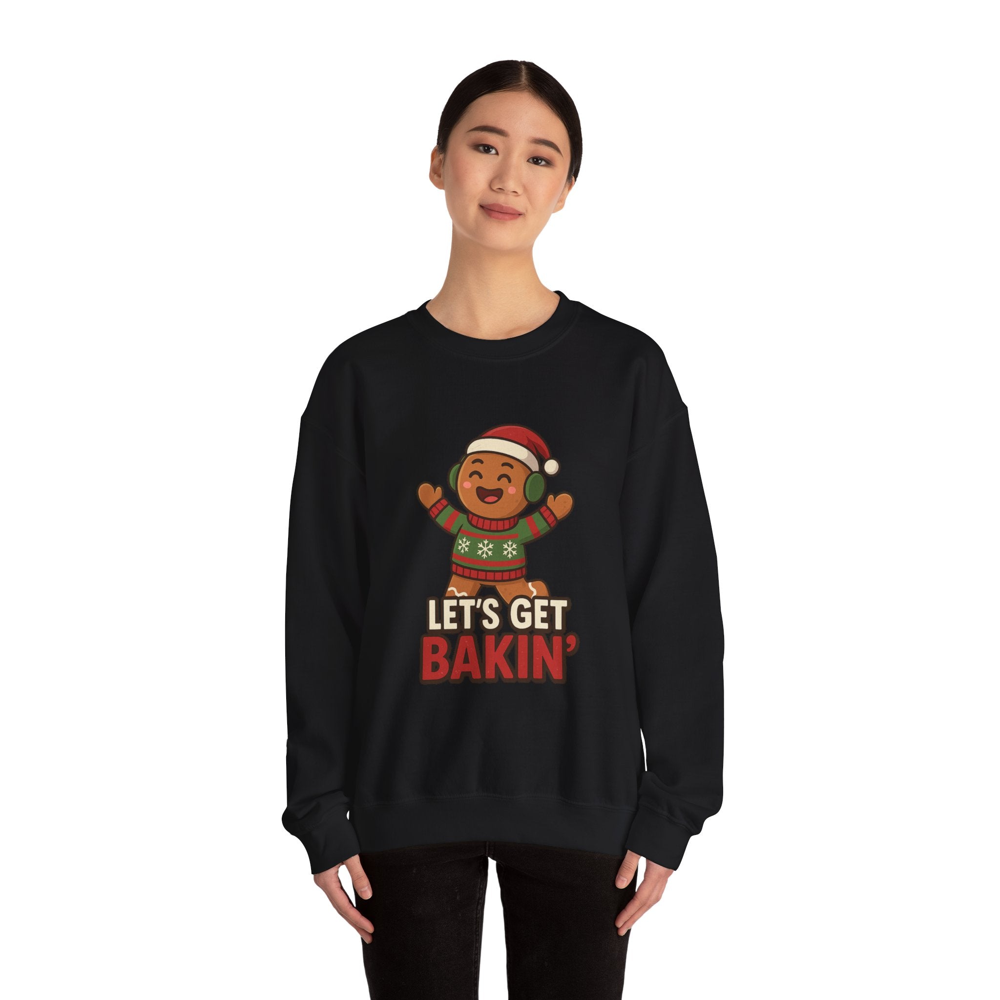 Festive Unisex Crewneck Sweatshirt - Let's Get Bakin' Holiday Style, Cozy Christmas Gift, Family Gathering Apparel, Baking Enthusiast, [...]