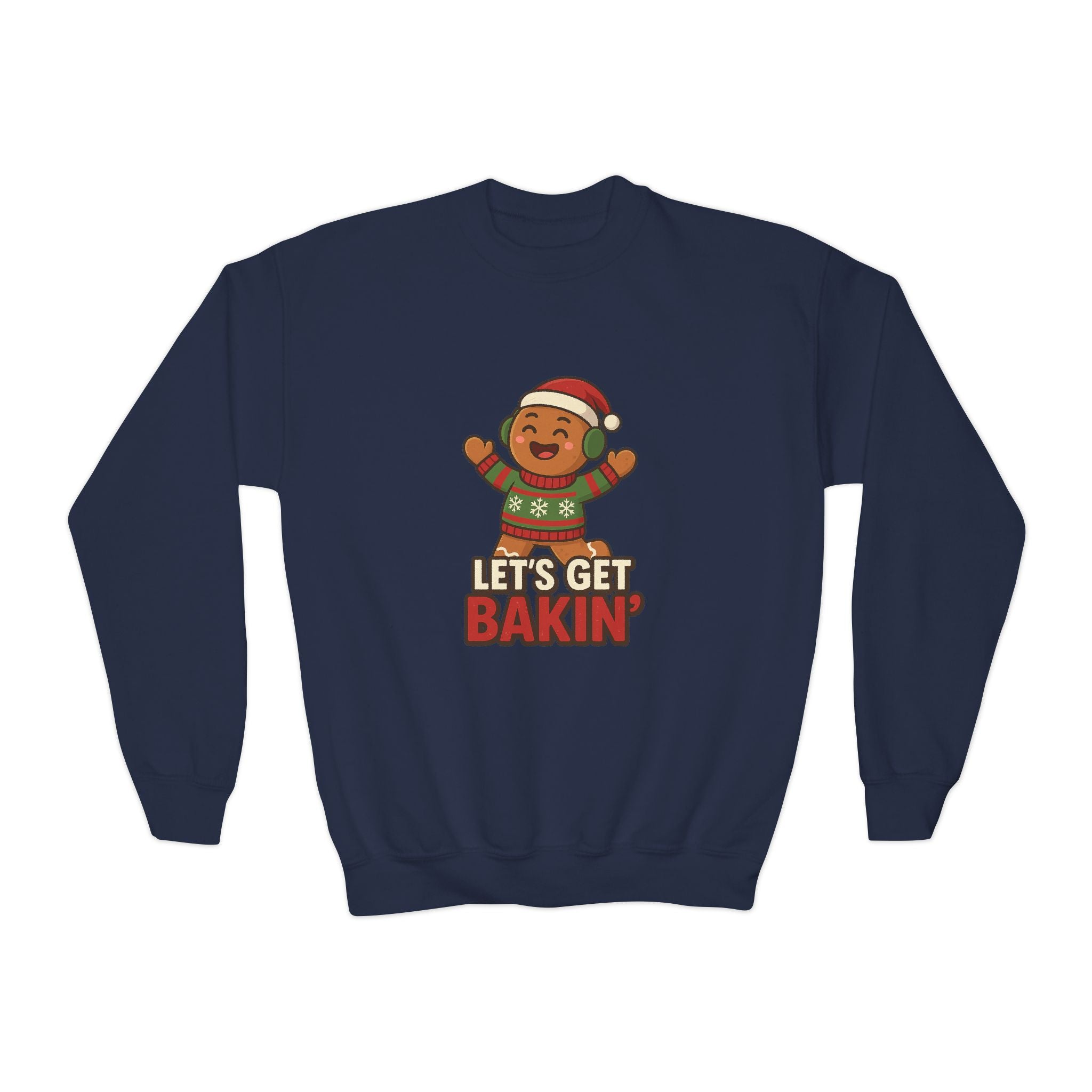 Youth Christmas Crewneck Sweatshirt, Cozy Holiday Gift, Kid's Sweater, Santa Design, Festive Sweater for Winter Celebrations
