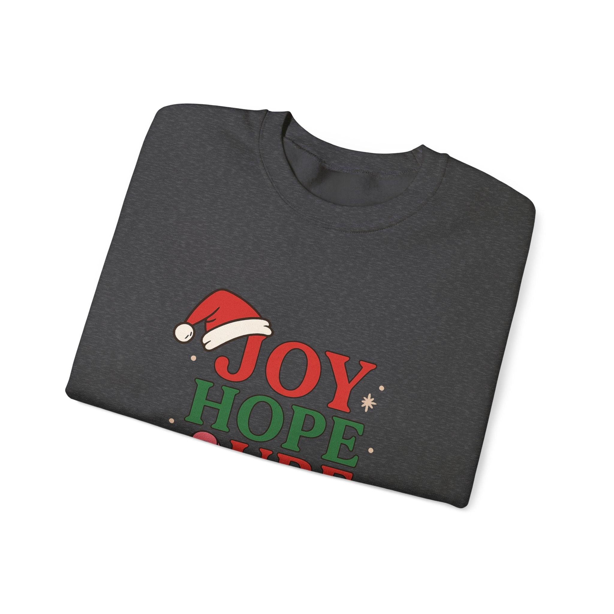 Joy, Hope, Cure Holiday Sweatshirt – Unisex Crewneck for Christmas, Cancer Awareness, Cozy Gift, Festive Apparel