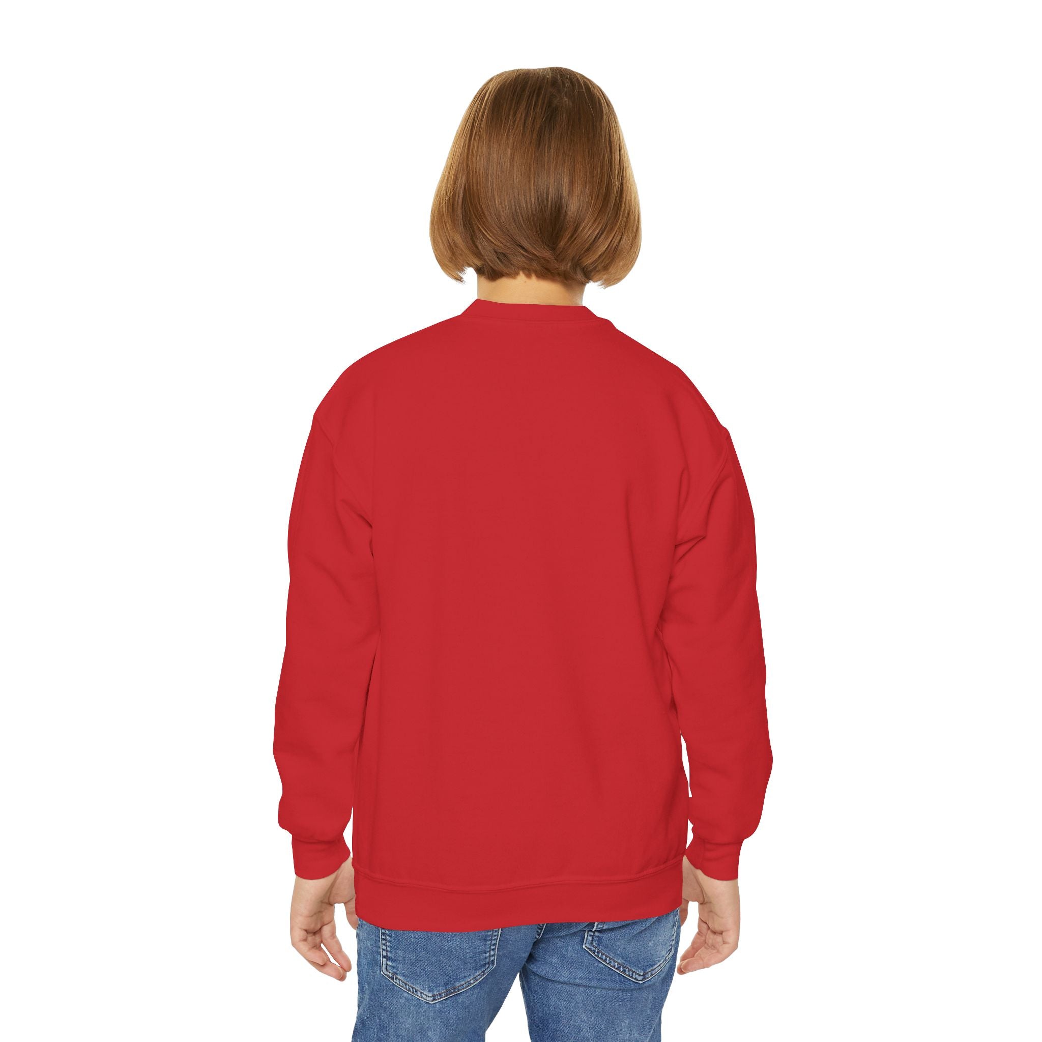 Youth Christmas Crewneck Sweatshirt, Cozy Holiday Gift, Kid's Sweater, Santa Design, Festive Sweater for Winter Celebrations