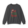 Festive Holiday Sweatshirt - Eat, Drink, Be Merry, Cozy Gift, Christmas Apparel, Unisex Crewneck, Winter Wear