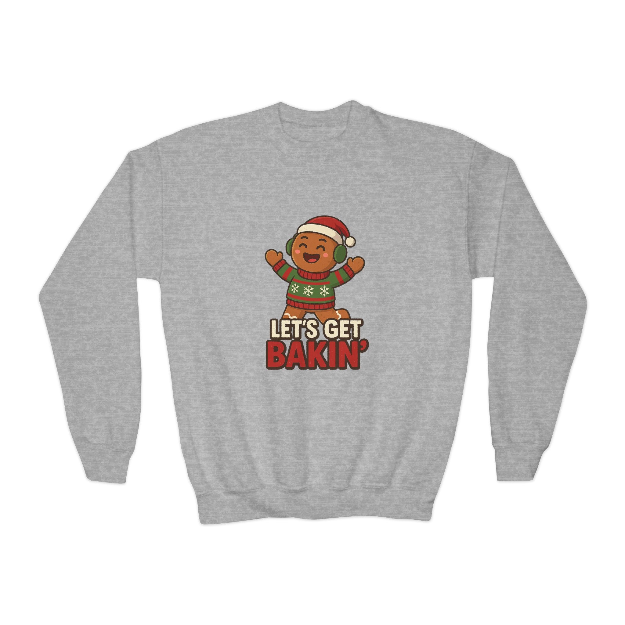 Youth Christmas Crewneck Sweatshirt, Cozy Holiday Gift, Kid's Sweater, Santa Design, Festive Sweater for Winter Celebrations