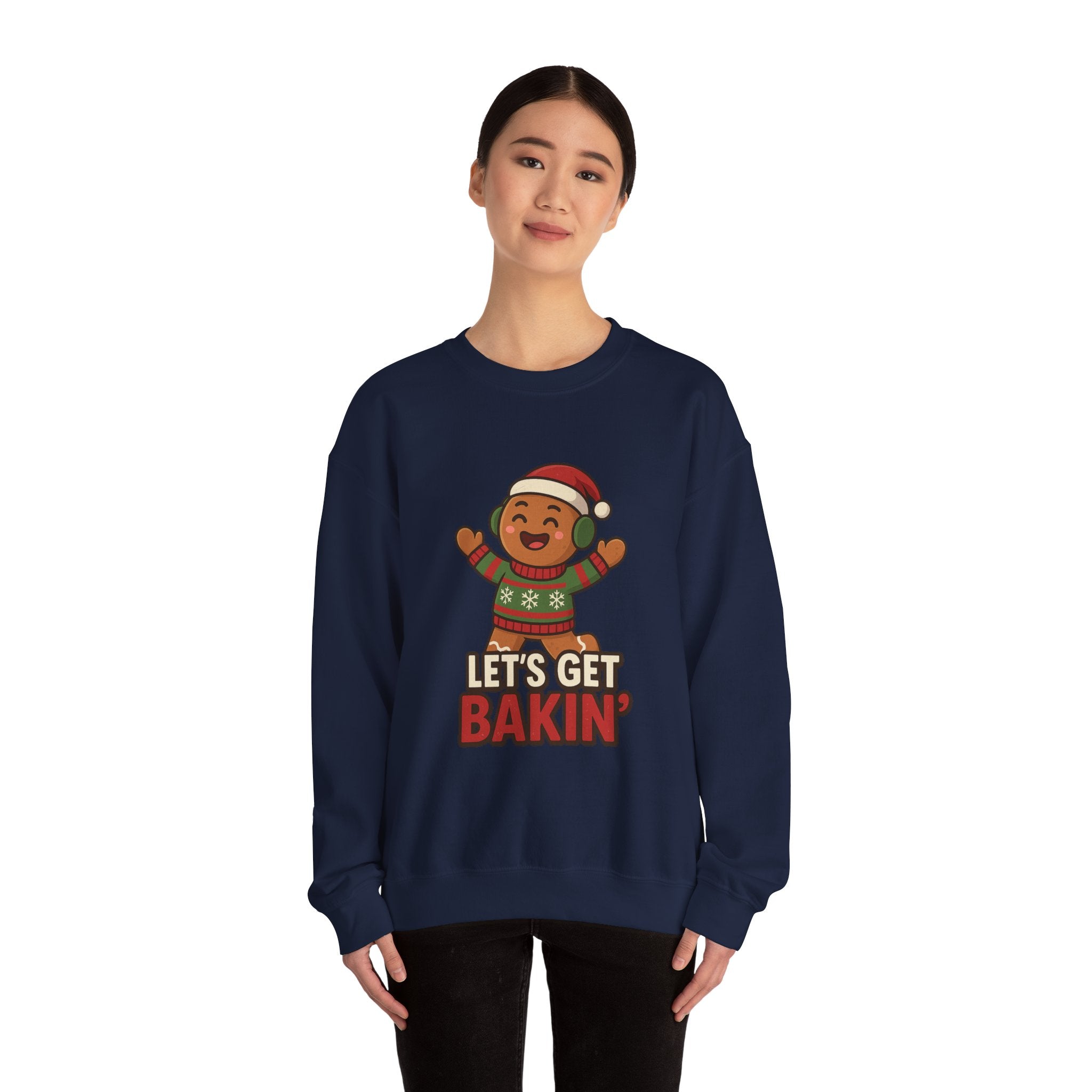 Festive Unisex Crewneck Sweatshirt - Let's Get Bakin' Holiday Style, Cozy Christmas Gift, Family Gathering Apparel, Baking Enthusiast, [...]