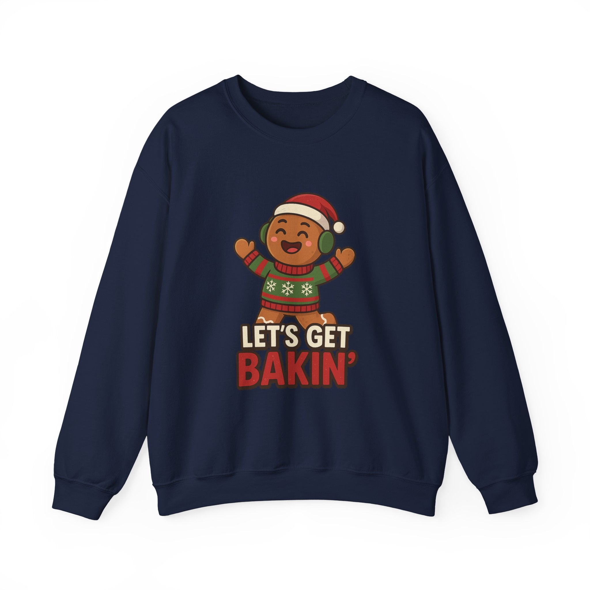 Festive Unisex Crewneck Sweatshirt - Let's Get Bakin' Holiday Style, Cozy Christmas Gift, Family Gathering Apparel, Baking Enthusiast, [...]