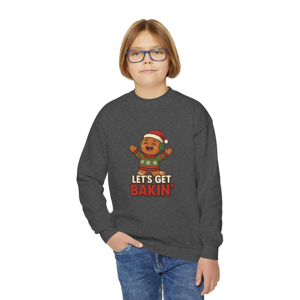 Youth Christmas Crewneck Sweatshirt, Cozy Holiday Gift, Kid's Sweater, Santa Design, Festive Sweater for Winter Celebrations