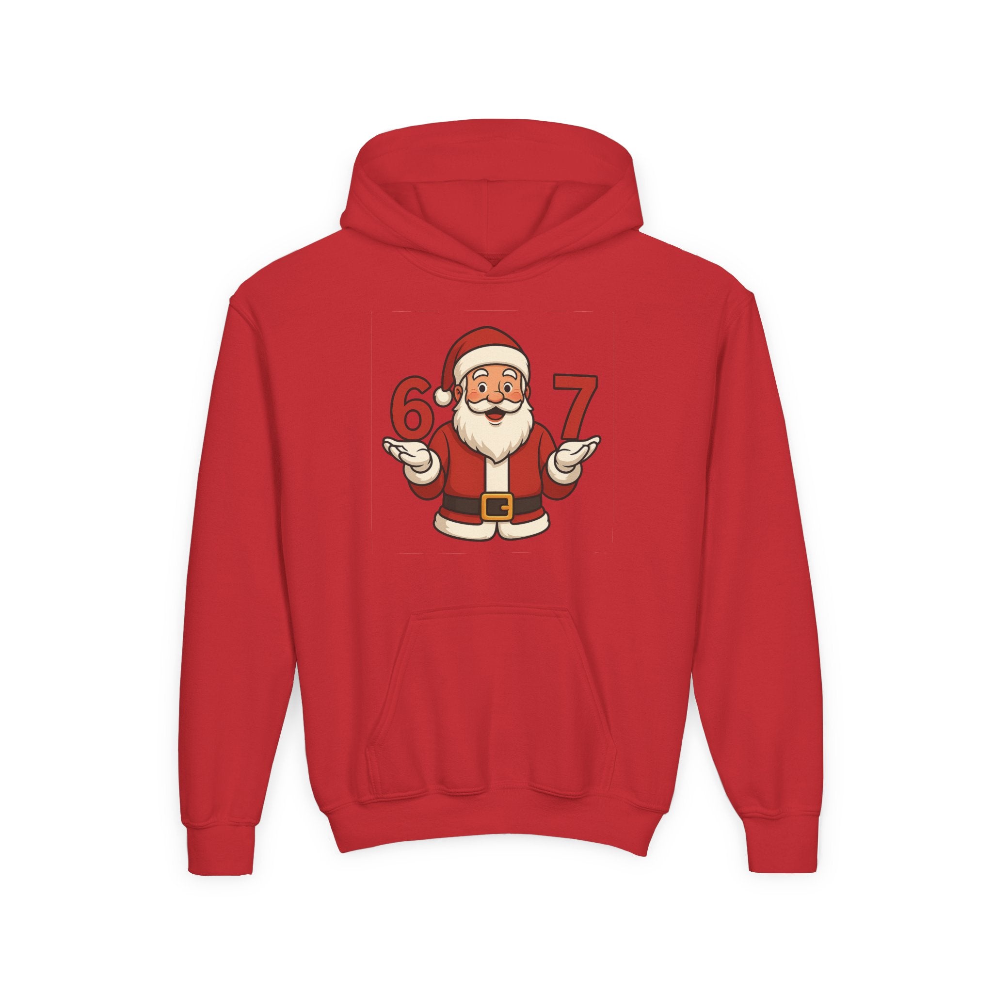 Youth Christmas Hoodie with Santa Graphic, Cozy Holiday Apparel, Perfect Gift for Kids, Winter Wear, Fun Seasonal Sweatshirt