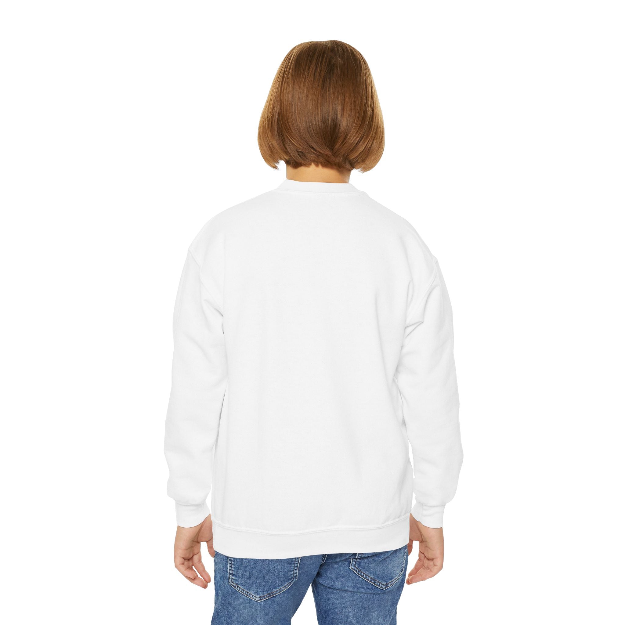 Festive Youth Sweatshirt with Santa and Reindeer Design, Holiday Gift, Cozy Sweater, Christmas Apparel, Cute Kids Clothing