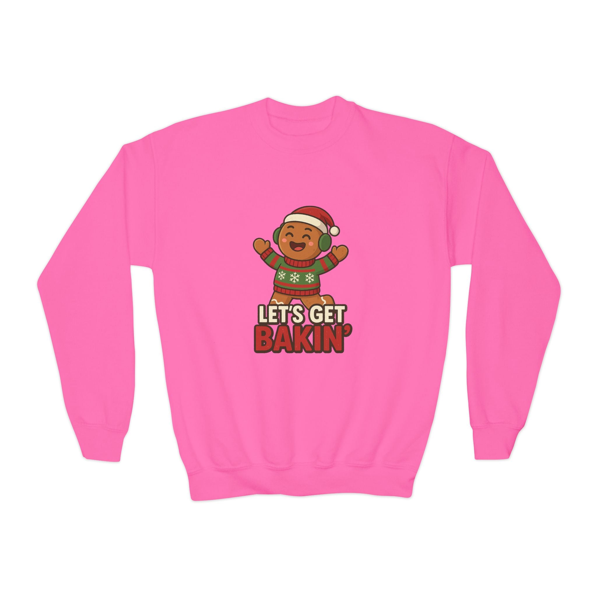 Youth Christmas Crewneck Sweatshirt, Cozy Holiday Gift, Kid's Sweater, Santa Design, Festive Sweater for Winter Celebrations